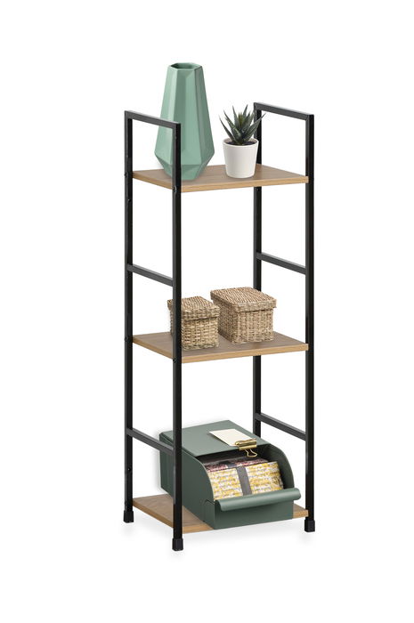 Confortime Estanteria 3 Niveles Metal-Madera Negra 25 cm Ancho x 5.5 cm Largo x 84.5 cm Alto (2 Unidades) Confortime Estanteria 3 Niveles Metal-Madera Negra 25 cm Ancho x 5.5 cm Largo x 84.5 cm Alto (2 Unidades)