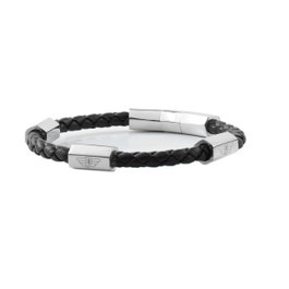 Police Skive Bracelet Full Black Leather 19cm Negro