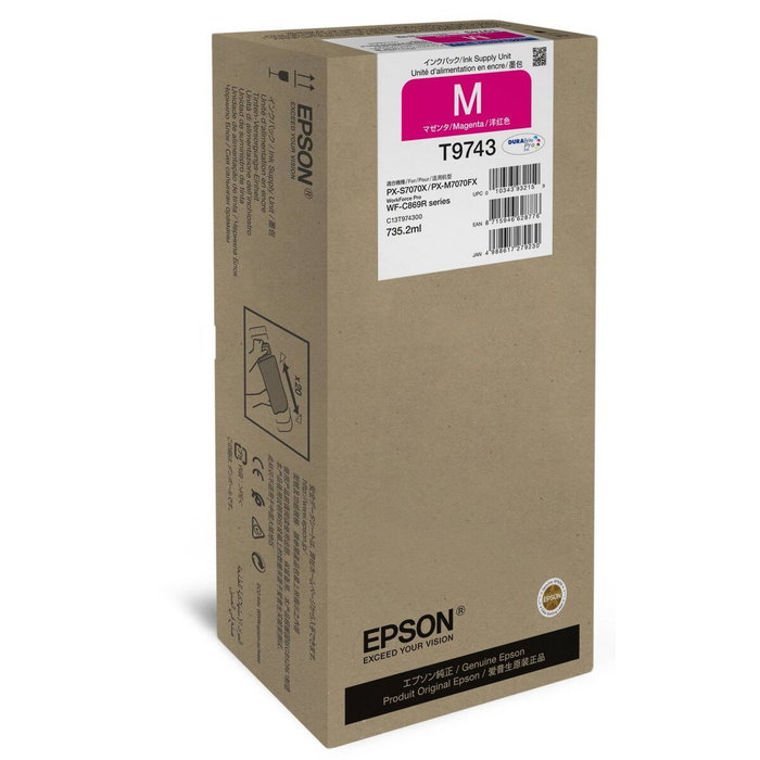 Epson Cartucho de Tinta Magenta XXL T9743 C13T97430N Epson Cartucho de Tinta Magenta XXL T9743 C13T97430N