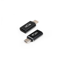 NANOCABLE Adaptador Micro USB a USB-C, Micro B/M- USB-C/H, Negro, Micro USB, USB-C, Negro