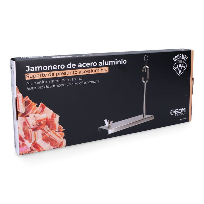 Gourmet Kitchen Jamonero Metálico Cromado 40 x 16,5 x 42 cm