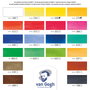 Van Gogh Estuche de acuarelas con 18 colores en medias pastillas y 2 tubos de 10 ml