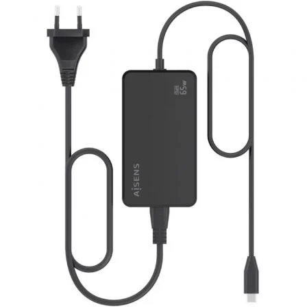 Aisens ASCH-1PD65D068-BK Cargador Sobremesa GaN 65W USB Tipo-C Negro PD3.0