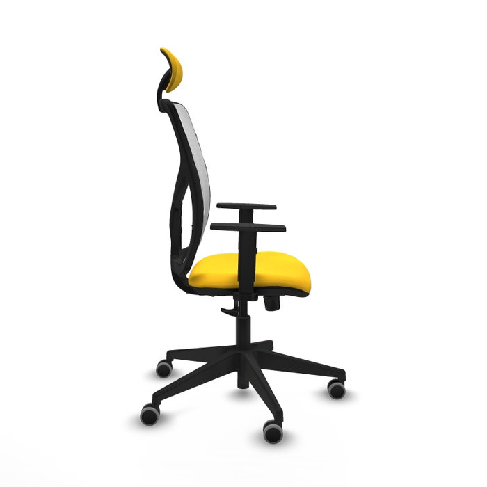 PIQUERAS Y CRESPO Silla de oficina Motilla con mecanismo Sincro, Amarillo y Blanco