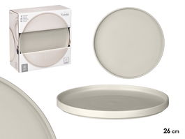 Vessia Plato Llano 26 cm Liso Gris Ceramica (Set de 12)