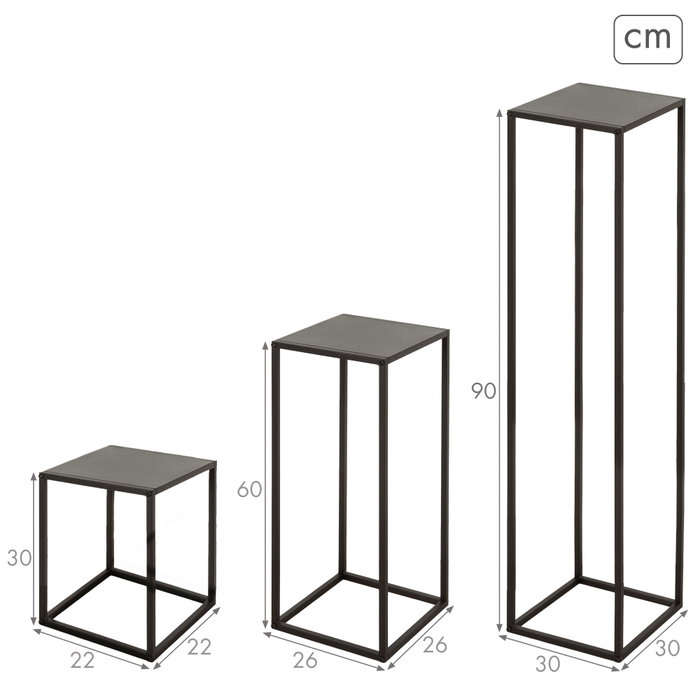 MAX HOME-SET 3MESAS NEGRAS MET