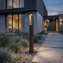 Baliza LED Exterior Fredericksburg 90cm 10W 220VAC 3000K Marrón Óxido