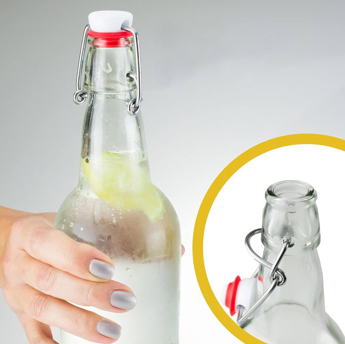 La Mediterranea Botella de 1000 ml con Tapón Hermético (Pack de 12) La Mediterranea Botella de 1000 ml con Tapón Hermético (Pack de 12)