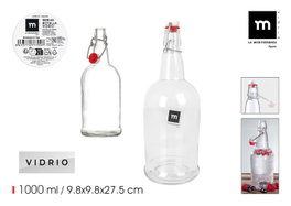 La Mediterranea Botella de 1000 ml con Tapón Hermético (Pack de 12)
