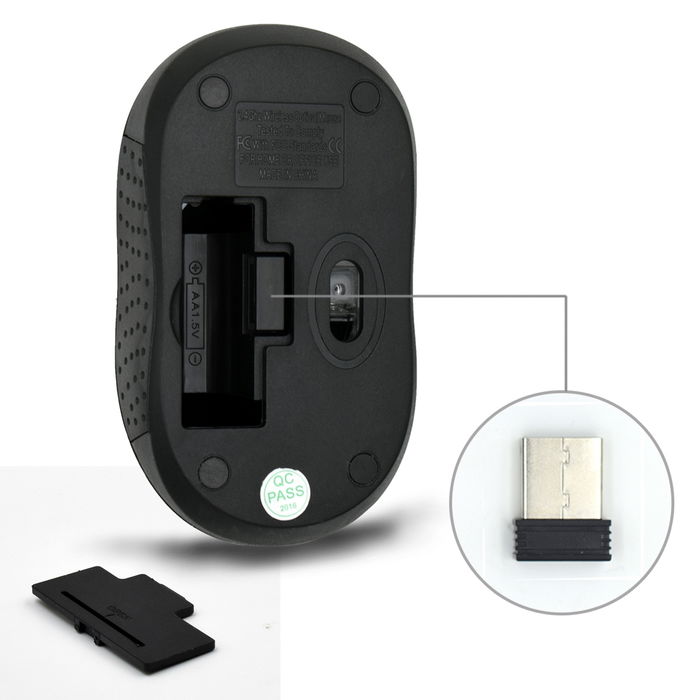 Ewent Mouse Ratón Inalámbrico Óptico 1000 DPI con Receptor Nano USB, 2.4 GHz, EW3223