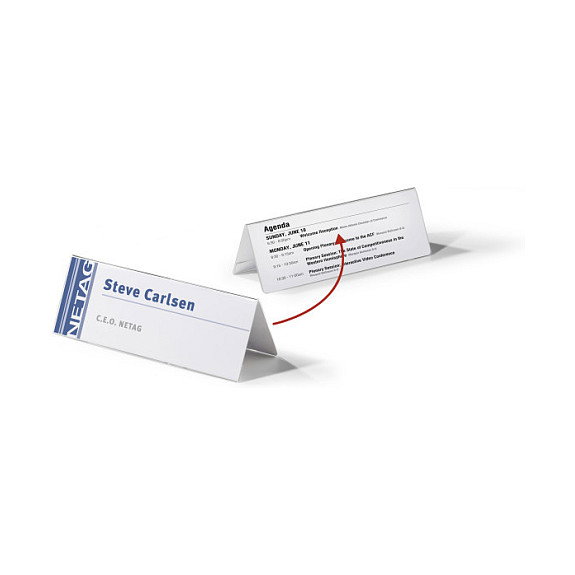 Durable Placas de identificación de escritorio transparentes 29.7 cm x 10.5 cm Durable Placas de identificación de escritorio transparentes 29.7 cm x 10.5 cm