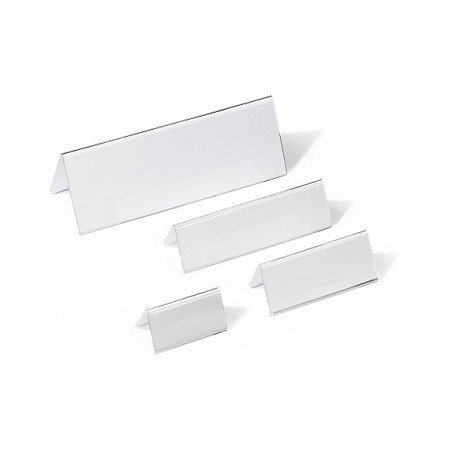 Durable Placas de identificación de escritorio transparentes 29.7 cm x 10.5 cm Durable Placas de identificación de escritorio transparentes 29.7 cm x 10.5 cm