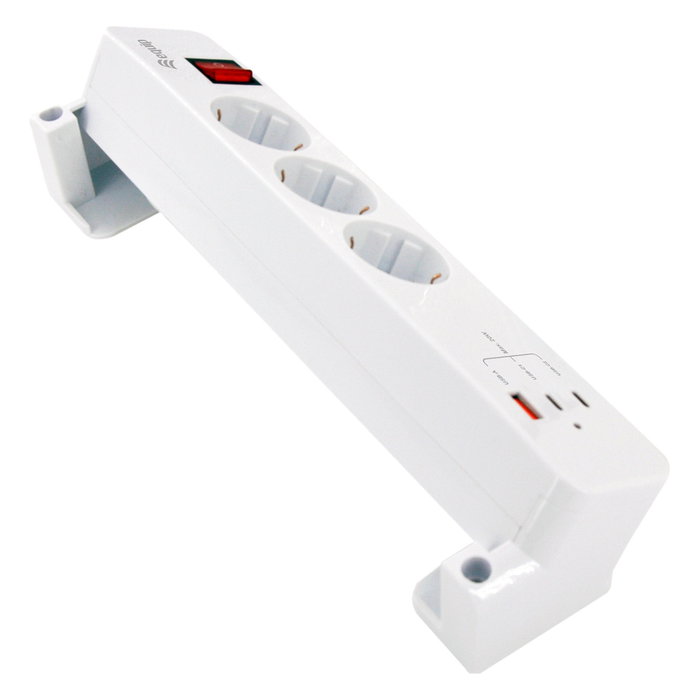 EQUIP Regleta de enchufes 245556 con 3 salidas AC, 2 USB-C y 1 USB-A