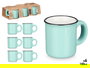 Vessia Set 6 Tazas Cafe Menta 100 ml Porcelana 28.8x7x12.8 cm (Set de 12)