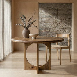 Ixia Mesa de Comedor Madera de Mango Miel 125 x 125 x 76 cm