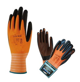 HEFESTO Guante Nylon + Nitrilo con SUPERFOAM y puntos naranjas