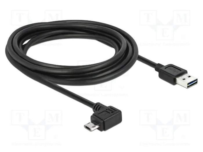 DeLOCK Cable USB 2.0 de 3 m con conectores USB Tipo-A y Micro-USB B angulares DeLOCK Cable USB 2.0 de 3 m con conectores USB Tipo-A y Micro-USB B angulares