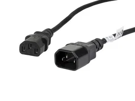 Lanberg CA-C13E-11CC-0018-BK Cable Alimentación 1.8m IEC320 C13 Hembra a C14 Macho, Negro, VDE