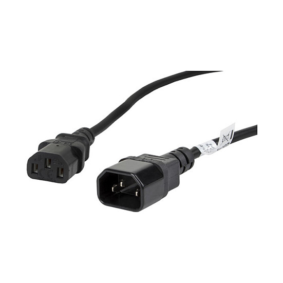 Lanberg CA-C13E-11CC-0018-BK Cable de Alimentación C13 a C14, 1,8 m, Negro