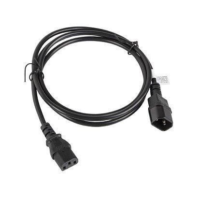 Lanberg CA-C13E-11CC-0018-BK Cable de Alimentación C13 a C14, 1,8 m, Negro