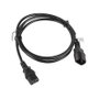 Lanberg CA-C13E-11CC-0018-BK Cable de Alimentación C13 a C14, 1,8 m, Negro