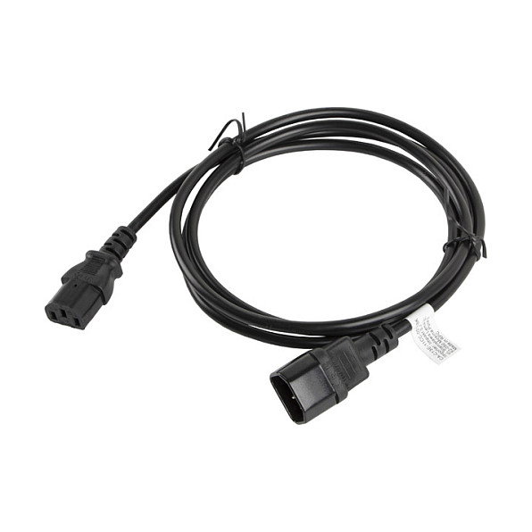 Lanberg CA-C13E-11CC-0018-BK Cable de Alimentación C13 a C14, 1,8 m, Negro