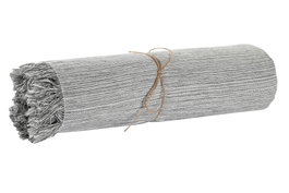 DKD Home Decor Plaid de Algodón Reciclado con Flecos Gris y Blanco 150x250 cm