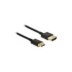 DeLOCK Cable HDMI Tipo A a HDMI Mini-C Activo Alta Velocidad 3 m, 4K 3D 2160p, Ethernet, 18 Gbit/s, 120 Hz, Conectores Chapados en Oro