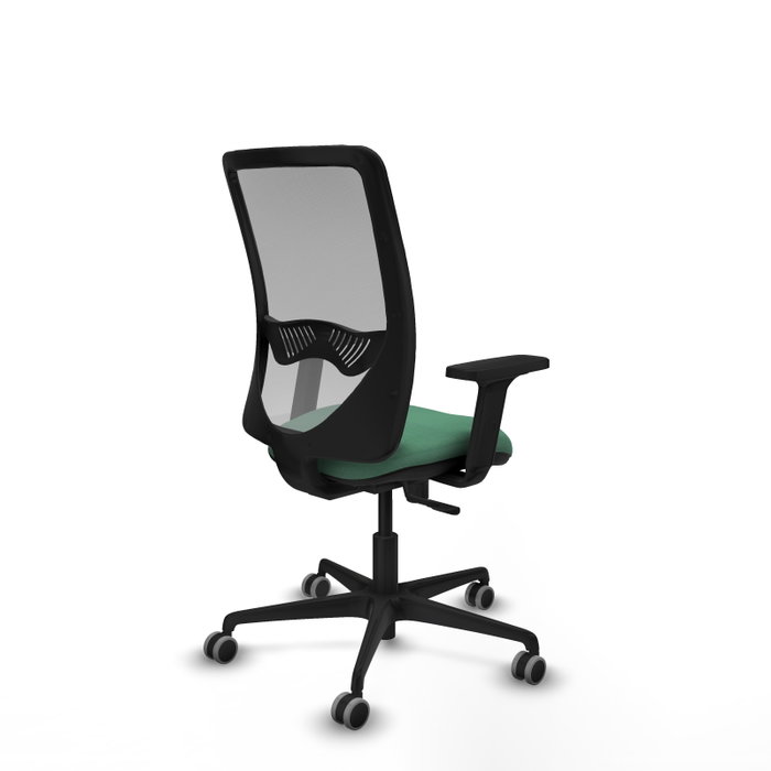 PIQUERAS Y CRESPO Silla de oficina Zulema con mecanismo Sincro, Verde esmeralda y Gris