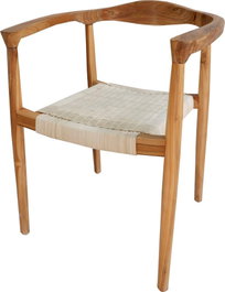 DKD Home Decor Silla de Teca y Ratán Marrón