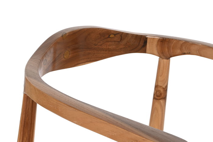 DKD Home Decor Silla de Teca y Ratán Marrón
