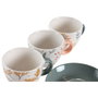 DKD Home Decor Set de Café de Porcelana Floral Rosa Palo