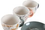 DKD Home Decor Set de Café de Porcelana Floral Rosa Palo