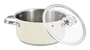Haeger PA-20H.007A Pastel Pot Olla Sartén Multiuso de Acero Inoxidable con Tapa de Cristal, 20 cm (20 L), para Todo Tipo de Placas (Gas, Inducción)