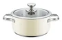 Haeger PA-20H.007A Pastel Pot Olla Sartén Multiuso de Acero Inoxidable con Tapa de Cristal, 20 cm (20 L), para Todo Tipo de Placas (Gas, Inducción)