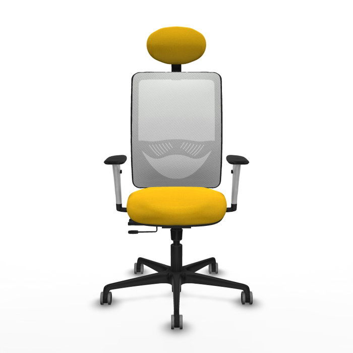 PIQUERAS Y CRESPO Silla de oficina Zulema con mecanismo Sincro/Traslack, Amarillo y Blanco PIQUERAS Y CRESPO Silla de oficina Zulema con mecanismo Sincro/Traslack, Amarillo y Blanco