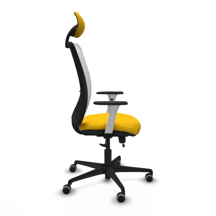 PIQUERAS Y CRESPO Silla de oficina Zulema con mecanismo Sincro/Traslack, Amarillo y Blanco PIQUERAS Y CRESPO Silla de oficina Zulema con mecanismo Sincro/Traslack, Amarillo y Blanco