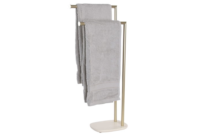 DKD Home Decor Toallero de Pie Doble Mate Dorado