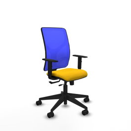 PIQUERAS Y CRESPO Silla de oficina Motilla Sincro/Traslack Amarillo/Azul