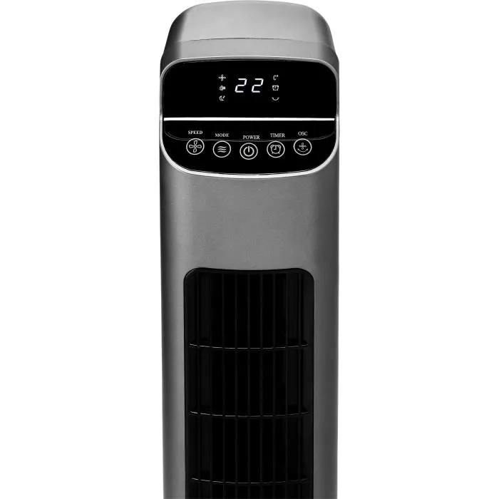 Medion Ventilador de torre 47 W Altura 91 cm 5 velocidades Oscilación 80° Mando a distancia Negro