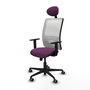 PIQUERAS Y CRESPO Silla de oficina Zulema con mecanismo Sincro, Morado y Blanco