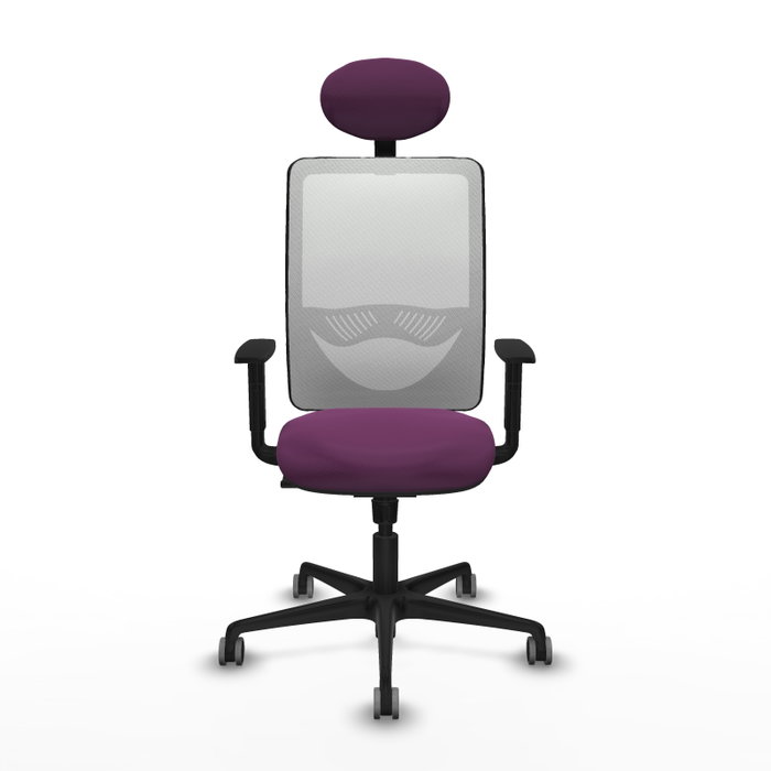 PIQUERAS Y CRESPO Silla de oficina Zulema con mecanismo Sincro, Morado y Blanco