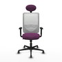 PIQUERAS Y CRESPO Silla de oficina Zulema con mecanismo Sincro, Morado y Blanco