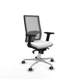 PIQUERAS Y CRESPO Silla de oficina Horna con mecanismo Sincro, Blanco y Gris