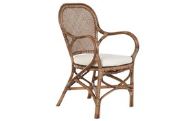DKD Home Decor Silla Indo 1c25 Marron Ratan 62 x 90 x 52 cm (2 Unidades)