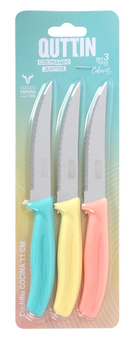 Inde Set 3 Piezas Cuchillos Bistec Filo 11 cm Basic (18 Cajas)