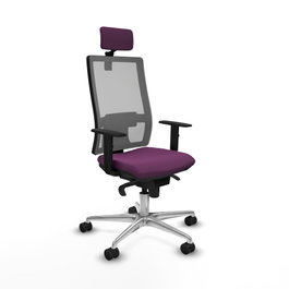 PIQUERAS Y CRESPO Silla de oficina Horna con mecanismo Sincro, Morado y Gris