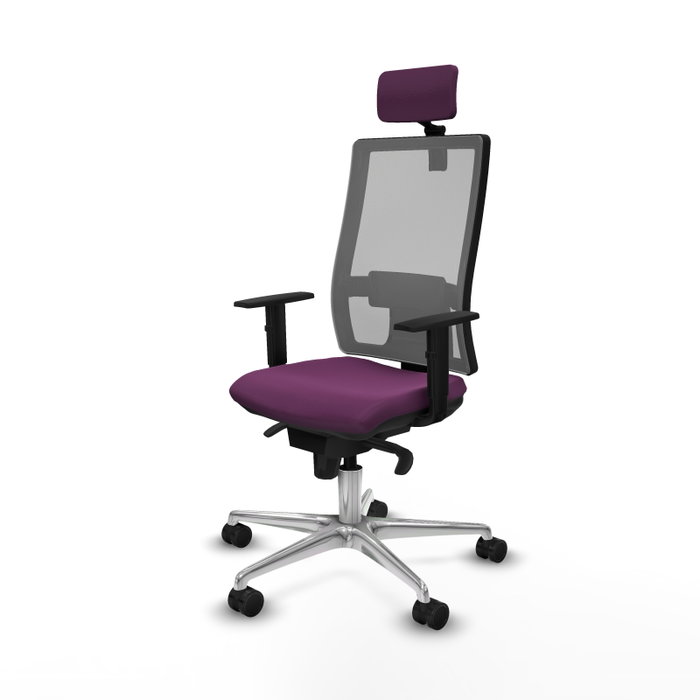 PIQUERAS Y CRESPO Silla de oficina Horna con mecanismo Sincro, Morado y Gris