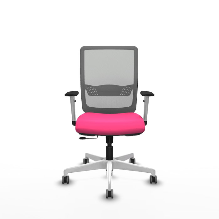 PIQUERAS Y CRESPO Silla de oficina Haches Rosa y Gris con Mecanismo Sincro/Traslack