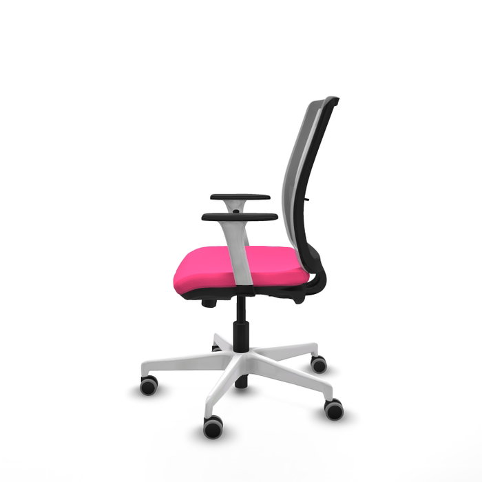 PIQUERAS Y CRESPO Silla de oficina Haches Rosa y Gris con Mecanismo Sincro/Traslack